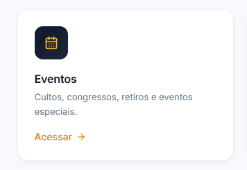 Módulo de Eventos do Fluxus Gestão para Igrejas: cultos, congressos e retiros